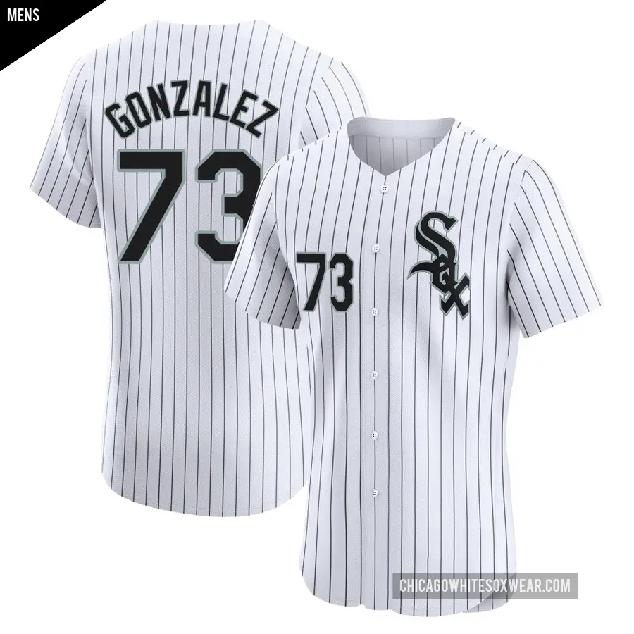 Men's Chicago White Sox ＃73 Wikelman Gonzalez Elite White Home Jersey