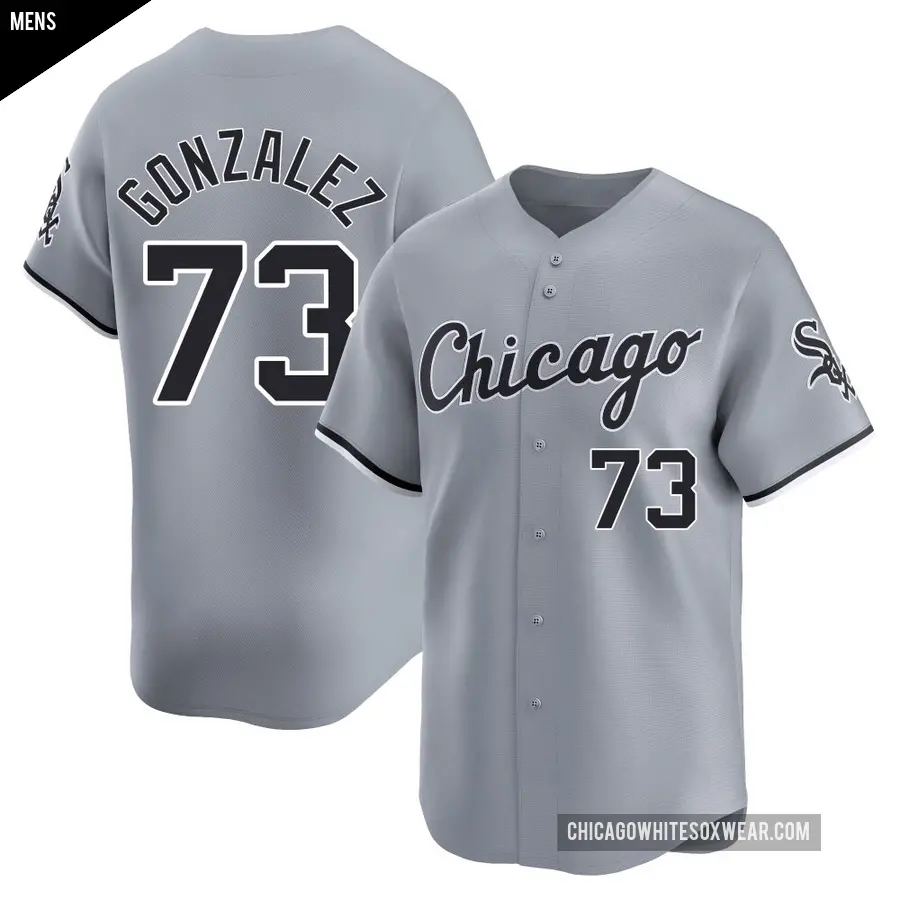 Men's Chicago White Sox ＃73 Wikelman Gonzalez Limited Gray Road Jersey