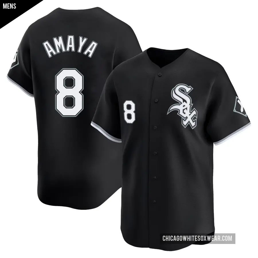 Men's Chicago White Sox ＃8 Jacob Amaya Limited Black Alternate Jersey