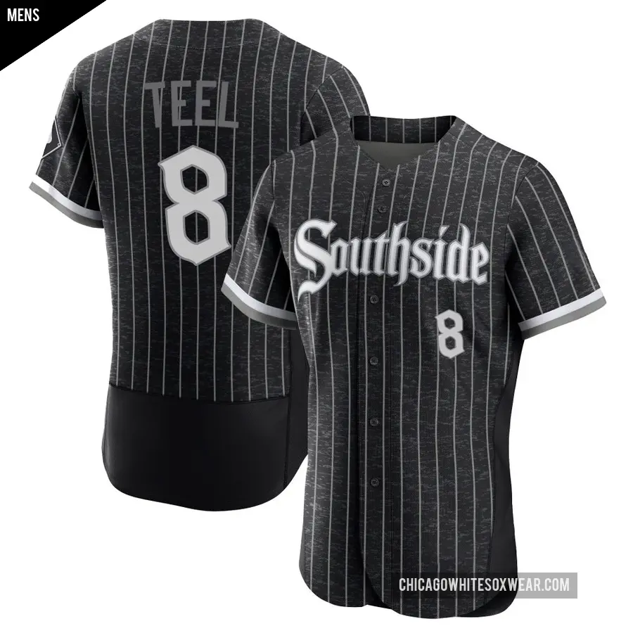 Men's Chicago White Sox ＃8 Kyle Teel Authentic Black 2021 City Connect Jersey