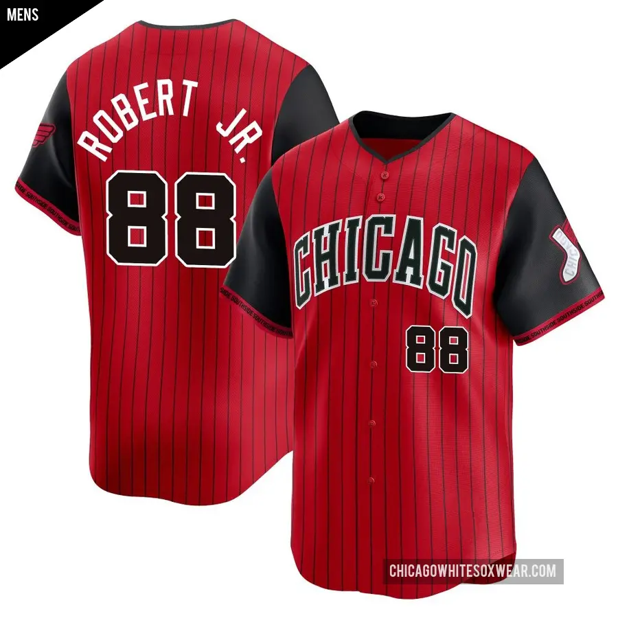 Men's Chicago White Sox ＃88 Luis Robert Jr. Limited Red/Black 2025 City Connect Jersey