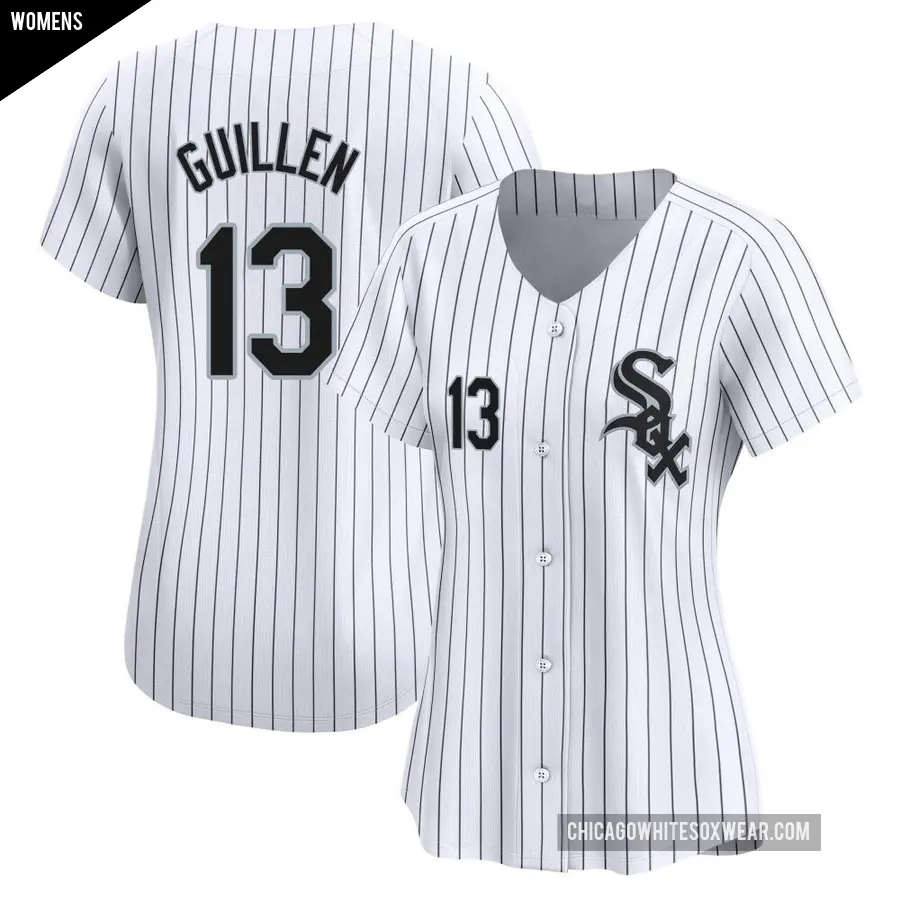 Women's Chicago White Sox ＃13 Ozzie Guillen Limited White Home Jersey