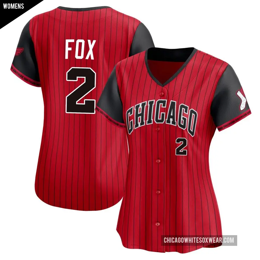 Women's Chicago White Sox ＃2 Nellie Fox Limited Red/Black 2025 City Connect Jersey