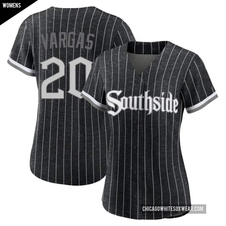 Women's Chicago White Sox ＃20 Miguel Vargas Replica Black 2021 City Connect Jersey