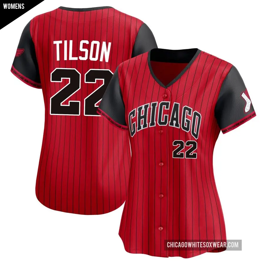 Women&#039;s Chicago White Sox &#65283;22 Charlie Tilson Limited Red/Black 2025 City Connect Jersey