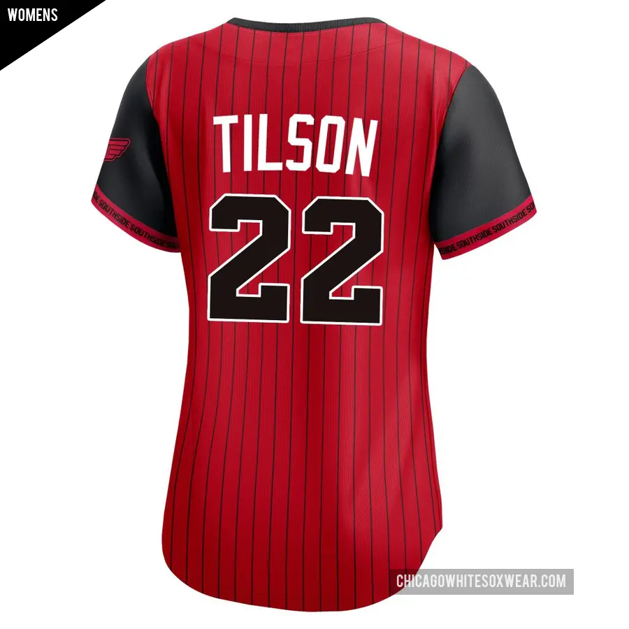 Women&#039;s Chicago White Sox &#65283;22 Charlie Tilson Limited Red/Black 2025 City Connect Jersey