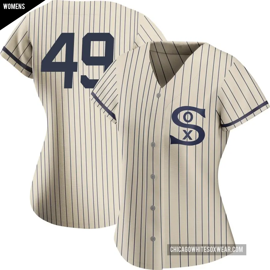 Women's Chicago White Sox ＃49 Jordan Leasure Replica Cream 2021 Field of Dreams Jersey