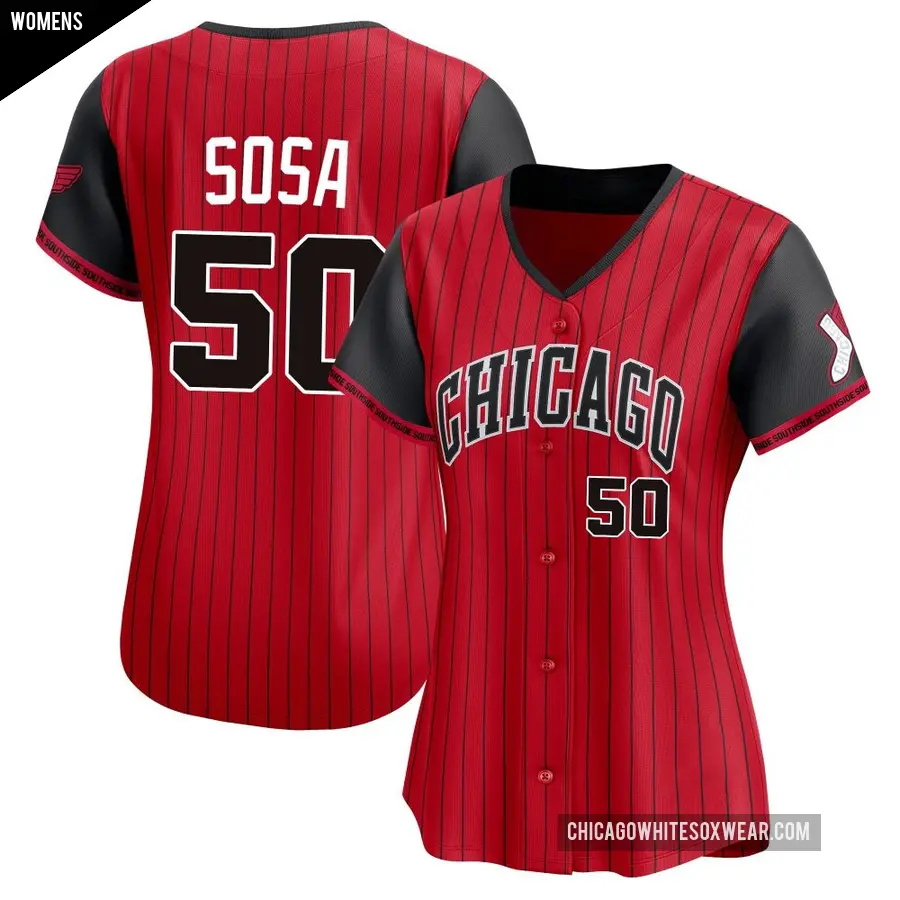 Women's Chicago White Sox ＃50 Lenyn Sosa Limited Red/Black 2025 City Connect Jersey