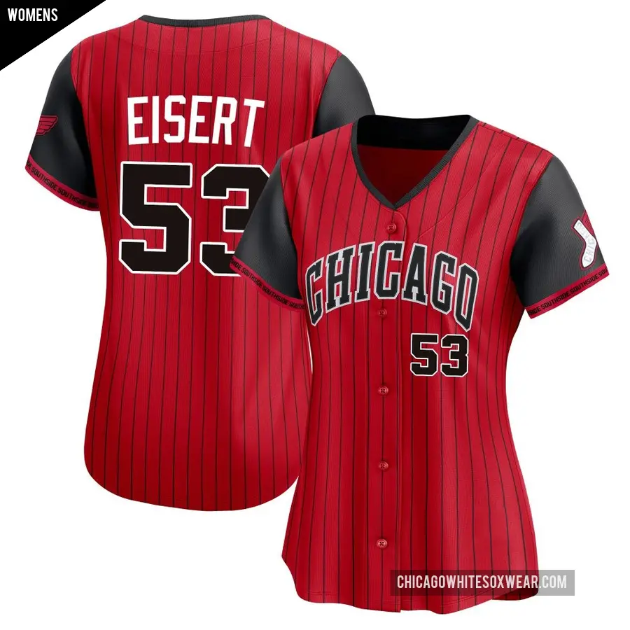 Women's Chicago White Sox ＃53 Brandon Eisert Limited Red/Black 2025 City Connect Jersey