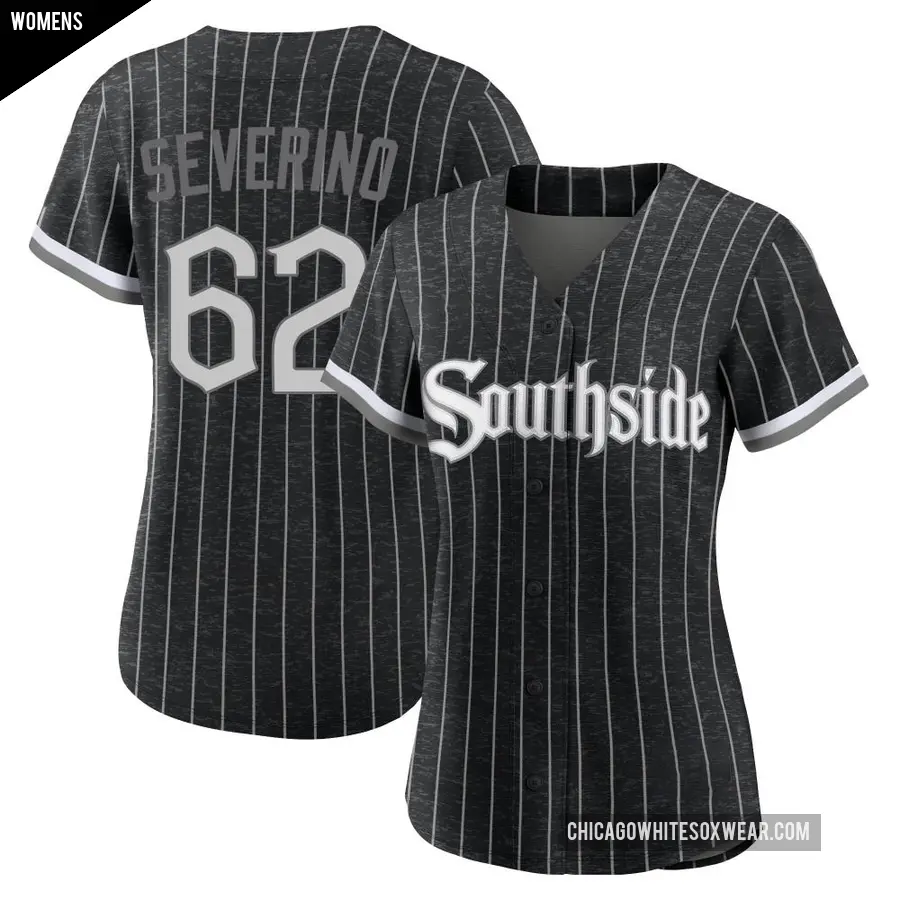 Women's Chicago White Sox ＃62 Anderson Severino Authentic Black 2021 City Connect Jersey