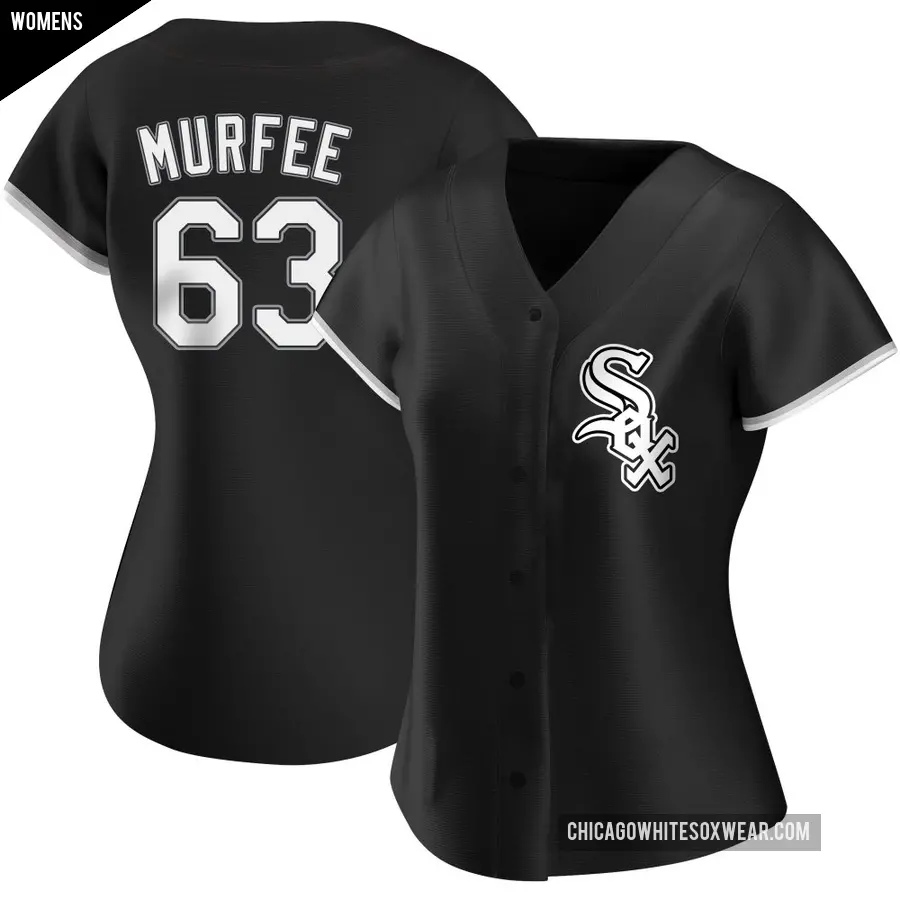 Women's Chicago White Sox ＃63 Penn Murfee Authentic Black Alternate Jersey