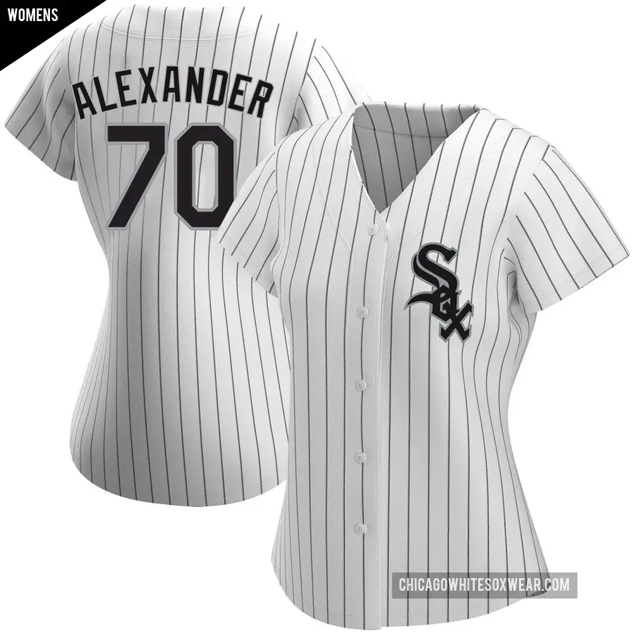 Women's Chicago White Sox ＃70 Tyler Alexander Replica White Home Jersey