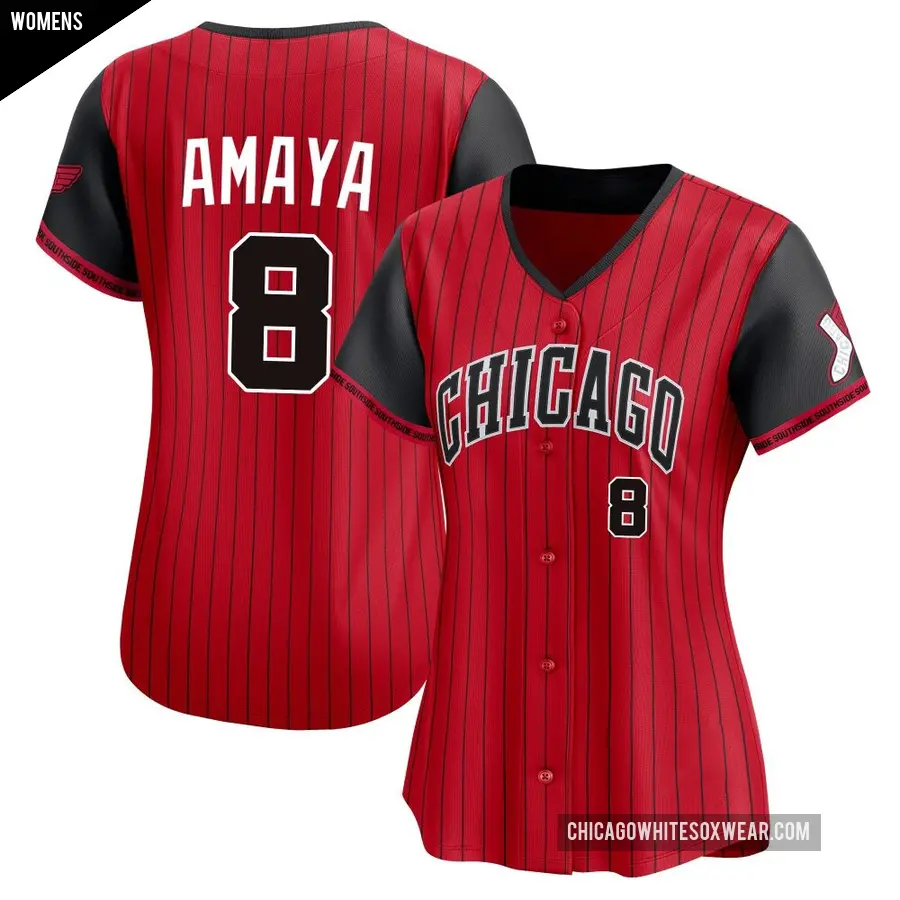 Women's Chicago White Sox ＃8 Jacob Amaya Limited Red/Black 2025 City Connect Jersey