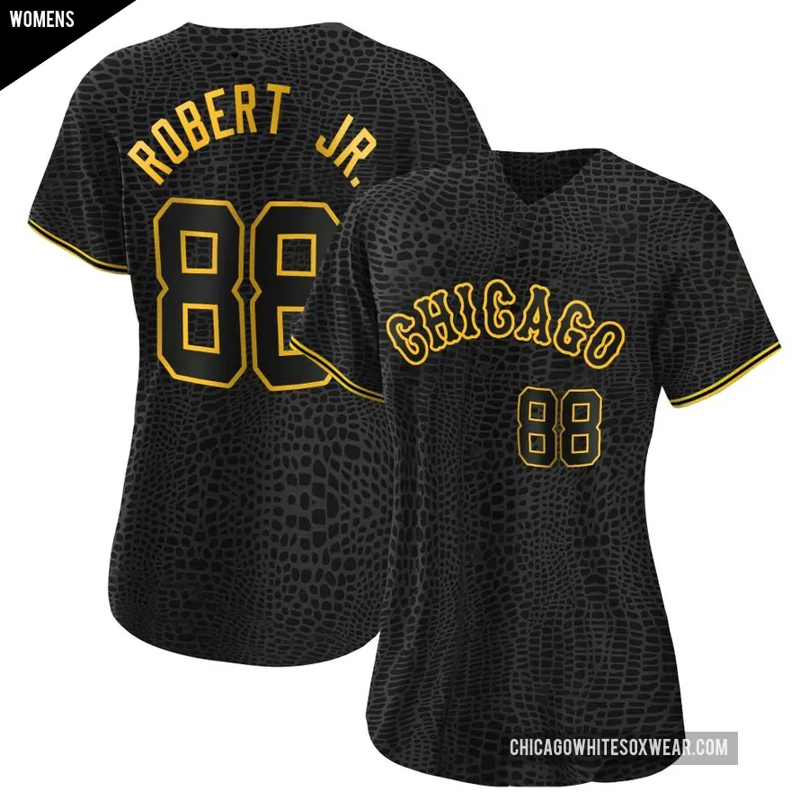Women's Chicago White Sox ＃88 Luis Robert Jr. Authentic Black Snake Skin City Jersey