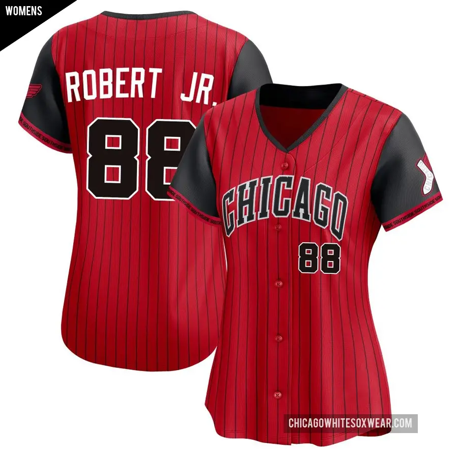 Women's Chicago White Sox ＃88 Luis Robert Jr. Limited Red/Black 2025 City Connect Jersey