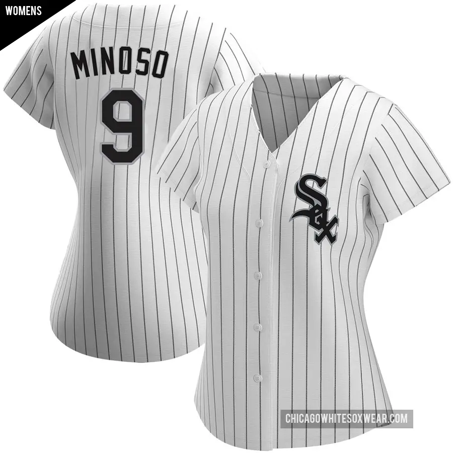 Women's Chicago White Sox ＃9 Minnie Minoso Replica White Home Jersey