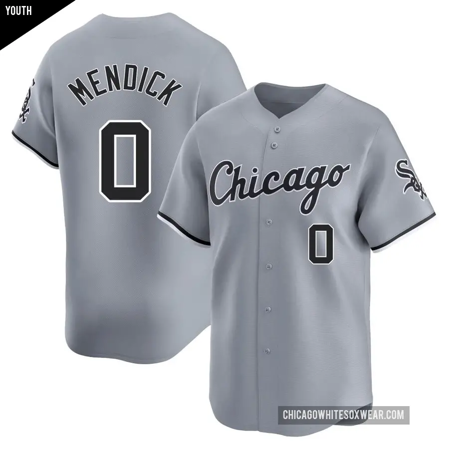 Youth Chicago White Sox ＃0 Danny Mendick Limited Gray Road Jersey