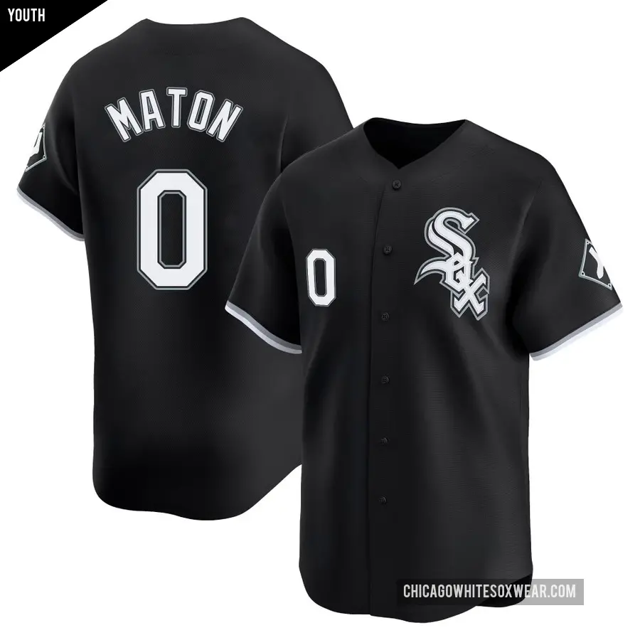 Youth Chicago White Sox ＃0 Nick Maton Limited Black Alternate Jersey