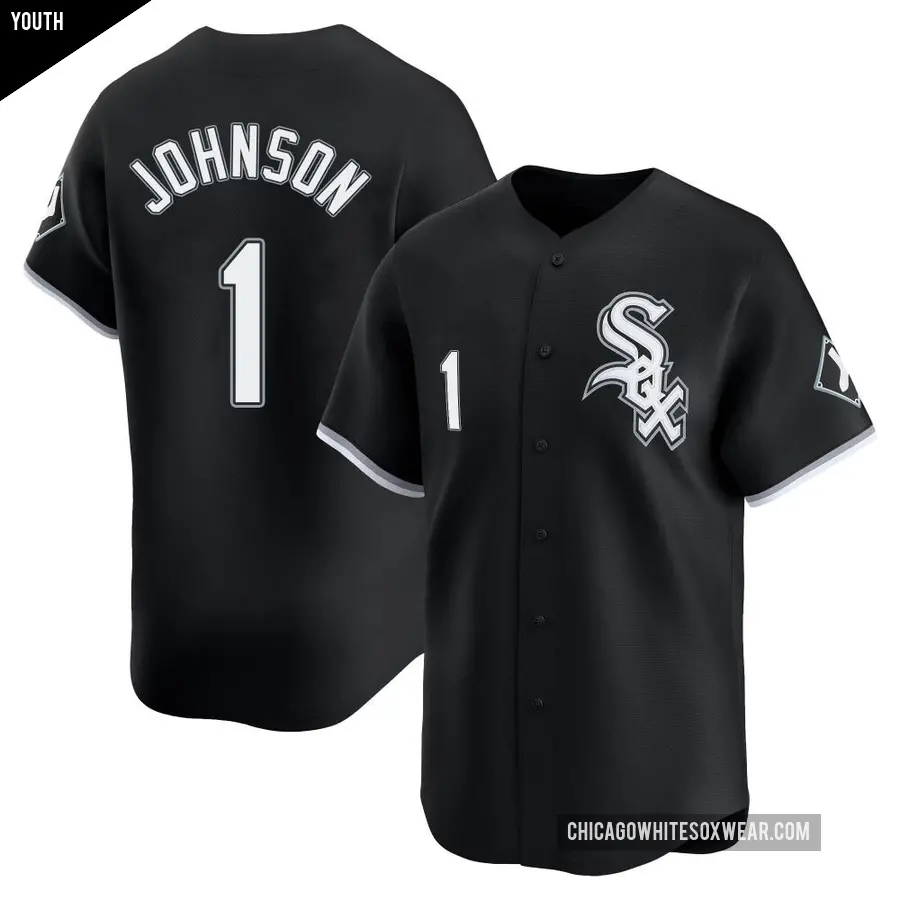 Youth Chicago White Sox ＃1 Lance Johnson Limited Black Alternate Jersey
