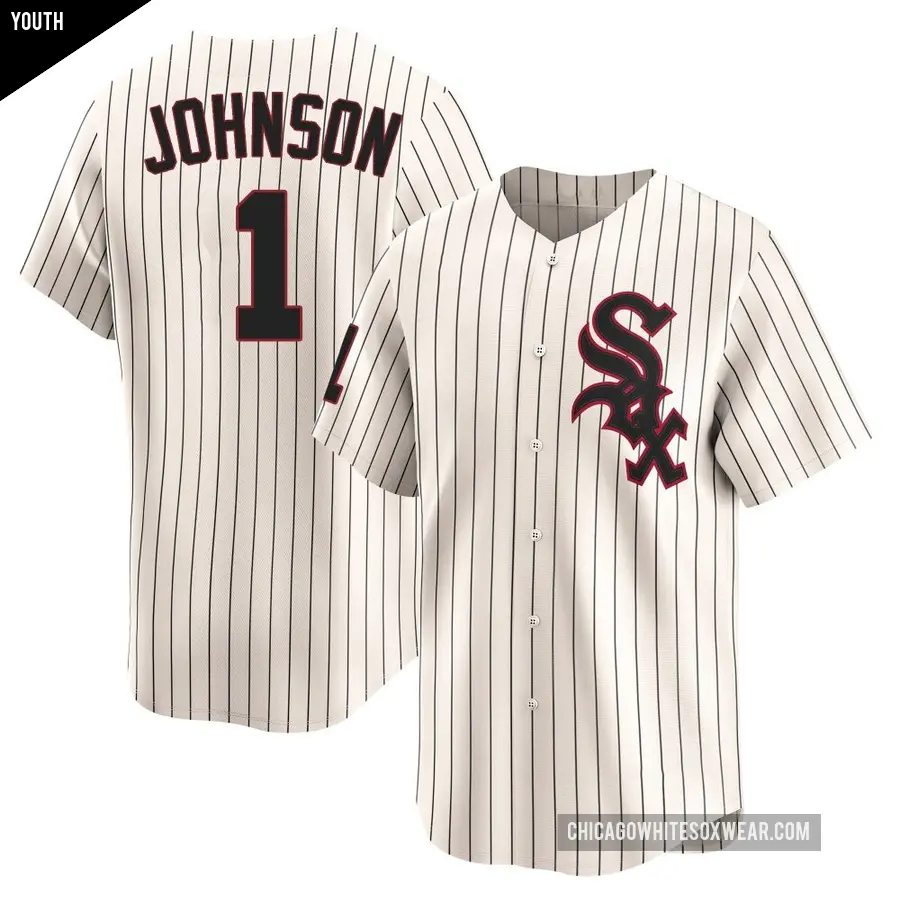 Youth Chicago White Sox ＃1 Lance Johnson Limited Cream Throwback Cooperstown Jersey