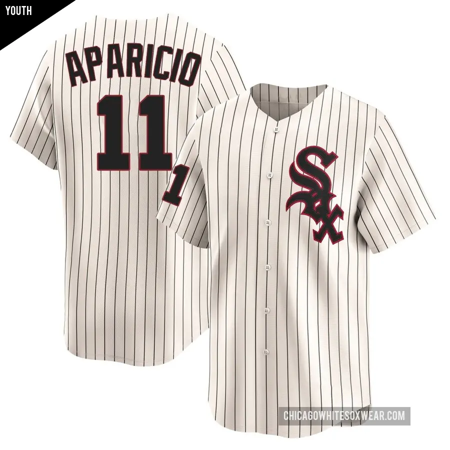 Youth Chicago White Sox ＃11 Luis Aparicio Limited Cream Throwback Cooperstown Jersey