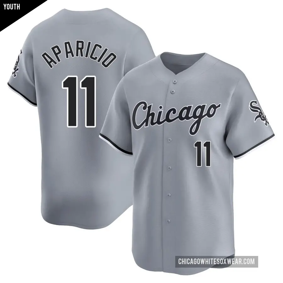 Youth Chicago White Sox ＃11 Luis Aparicio Limited Gray Road Jersey