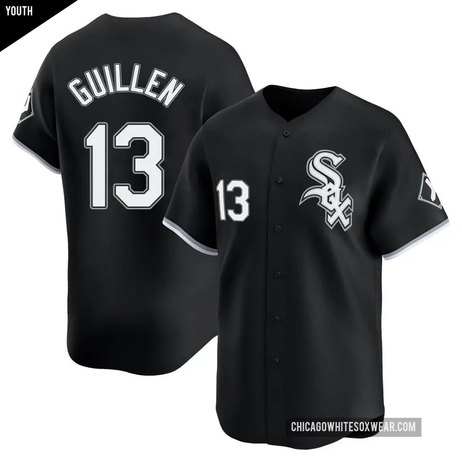 Youth Chicago White Sox ＃13 Ozzie Guillen Limited Black Alternate Jersey