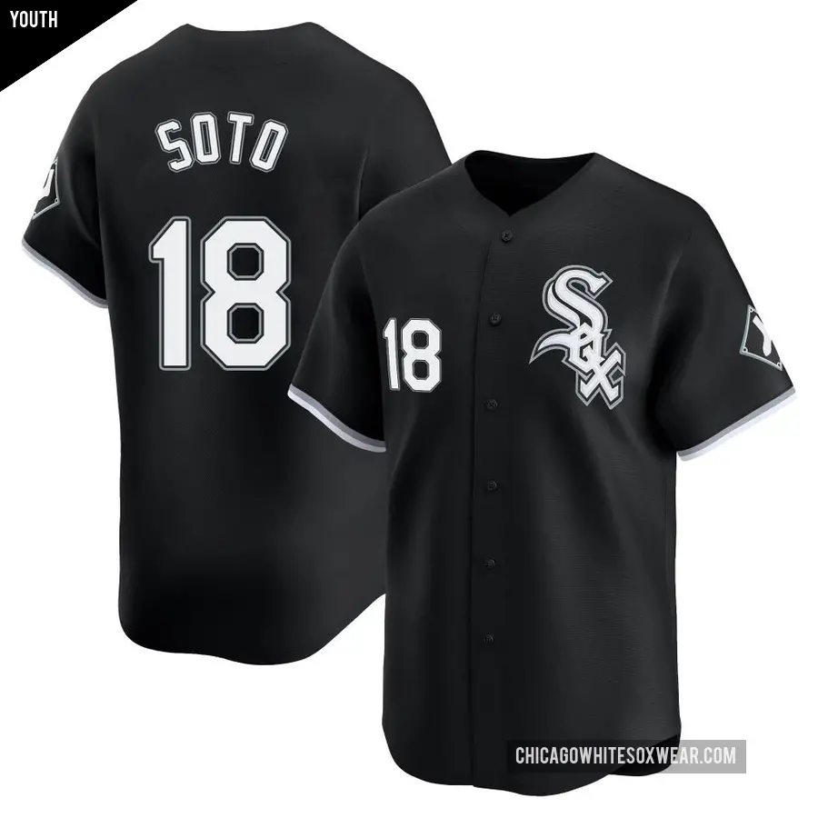 Youth Chicago White Sox ＃18 Geovany Soto Limited Black Alternate Jersey
