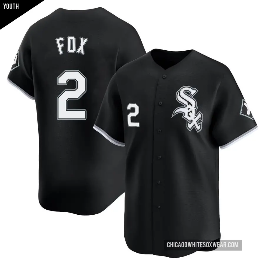 Youth Chicago White Sox ＃2 Nellie Fox Limited Black Alternate Jersey
