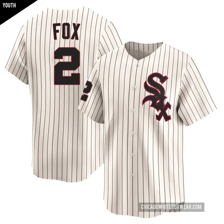 Youth Chicago White Sox ＃2 Nellie Fox Limited Cream Throwback Cooperstown Jersey