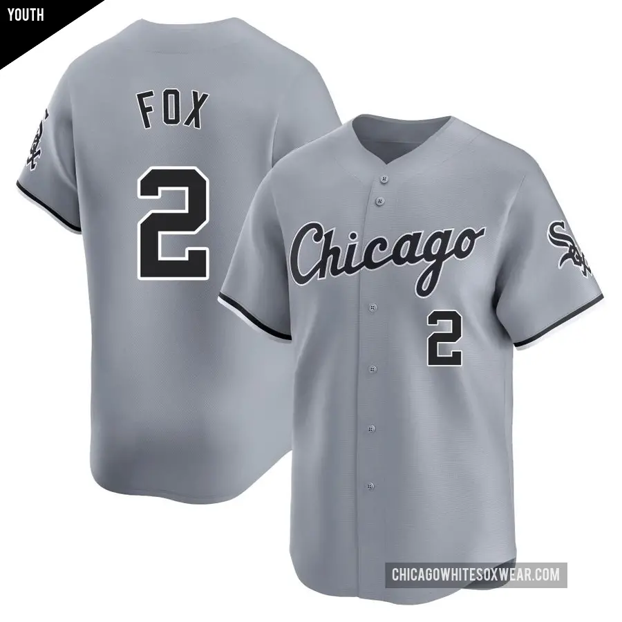 Youth Chicago White Sox ＃2 Nellie Fox Limited Gray Road Jersey
