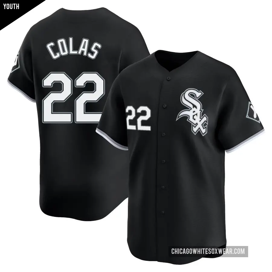 Youth Chicago White Sox ＃22 Oscar Colas Limited Black Alternate Jersey