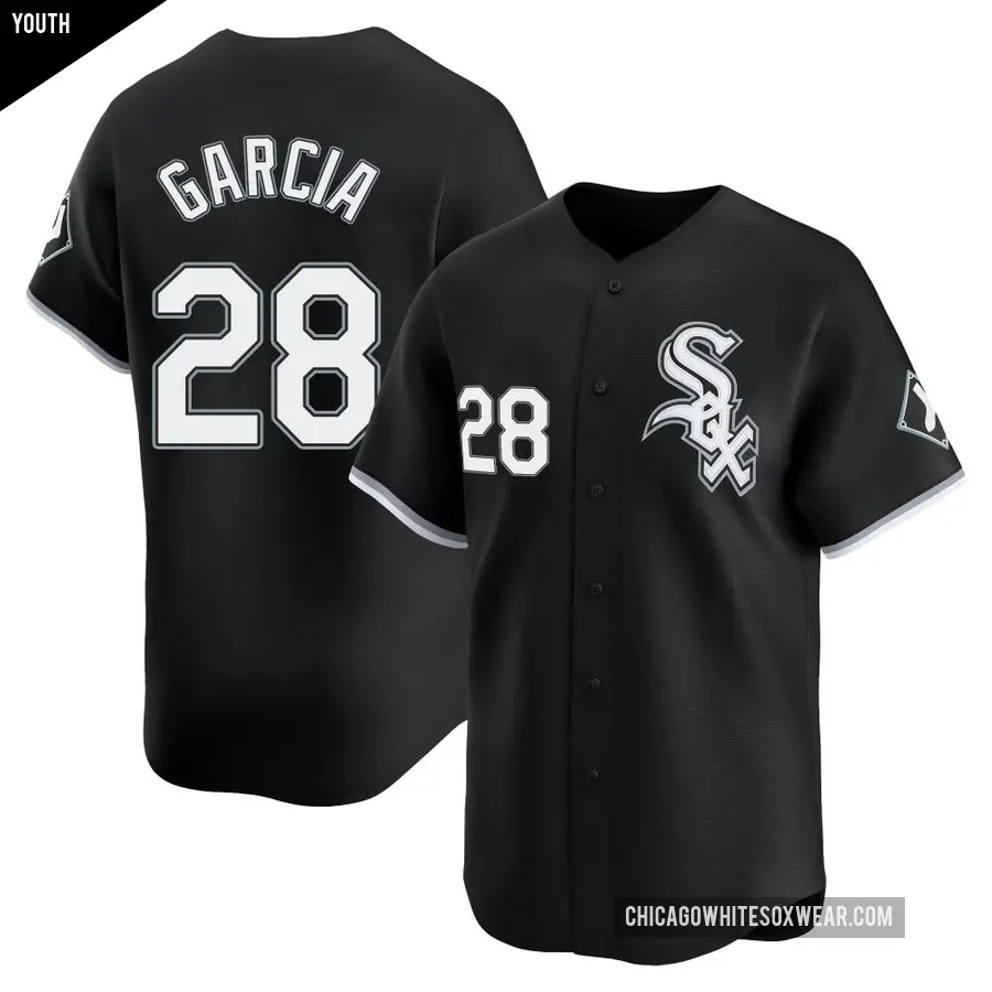 Youth Chicago White Sox ＃28 Leury Garcia Limited Black Alternate Jersey