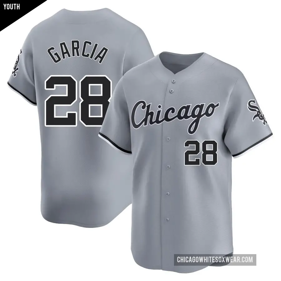Youth Chicago White Sox ＃28 Leury Garcia Limited Gray Road Jersey