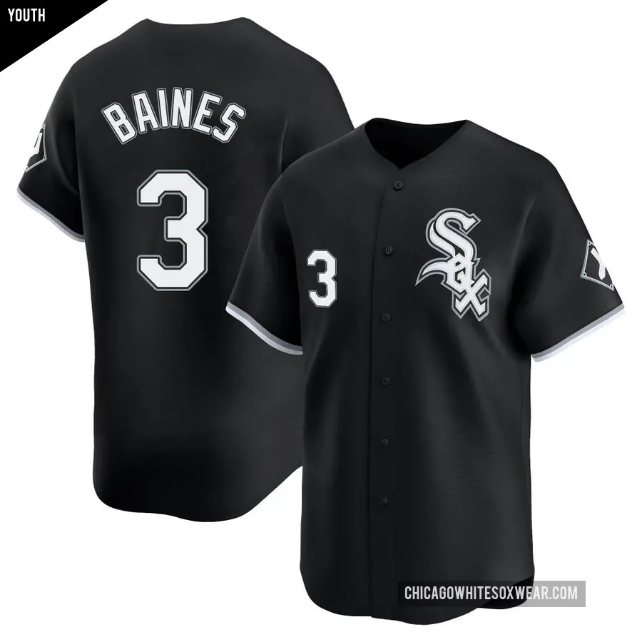 Youth Chicago White Sox ＃3 Harold Baines Limited Black Alternate Jersey