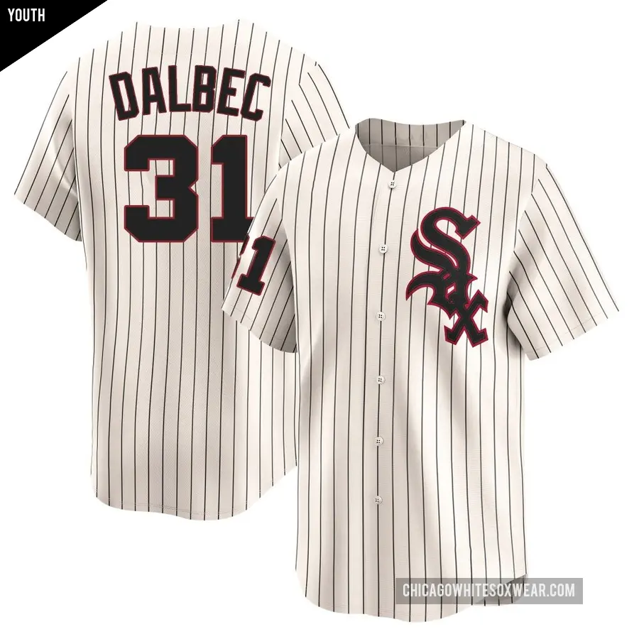 Youth Chicago White Sox ＃31 Bobby Dalbec Limited Cream Throwback Cooperstown Jersey
