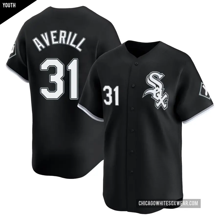 Youth Chicago White Sox ＃31 Earl Averill Limited Black Alternate Jersey
