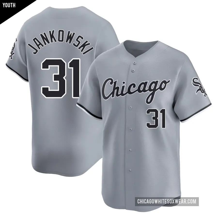 Youth Chicago White Sox ＃31 Travis Jankowski Limited Gray Road Jersey