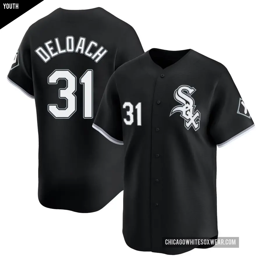 Youth Chicago White Sox ＃31 Zach DeLoach Limited Black Alternate Jersey