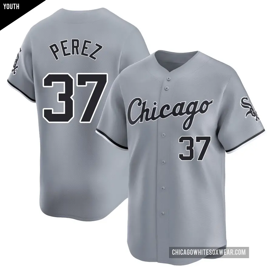 Youth Chicago White Sox ＃37 Junior Perez Limited Gray Road Jersey