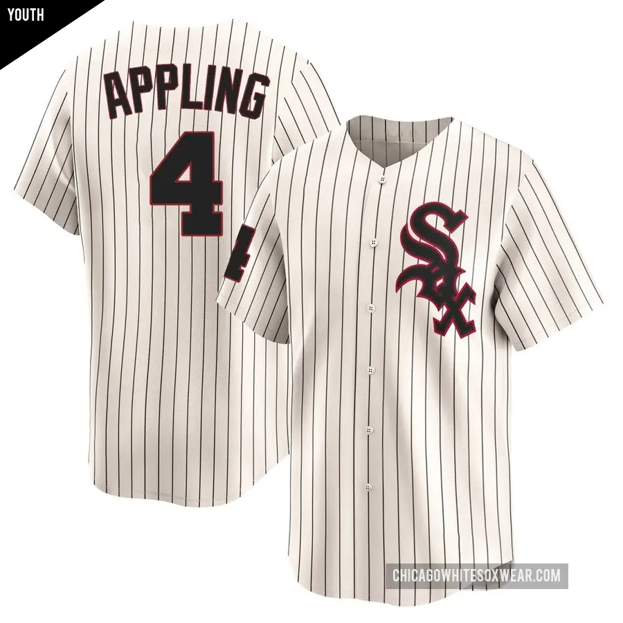 Youth Chicago White Sox ＃4 Luke Appling Limited Cream Throwback Cooperstown Jersey