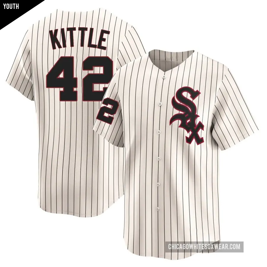 Youth Chicago White Sox ＃42 Ron Kittle Limited Cream Throwback Cooperstown Jersey
