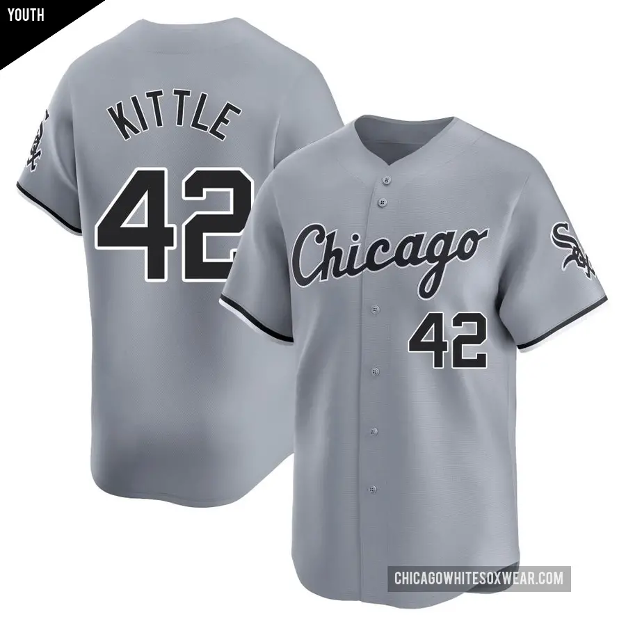 Youth Chicago White Sox ＃42 Ron Kittle Limited Gray Road Jersey