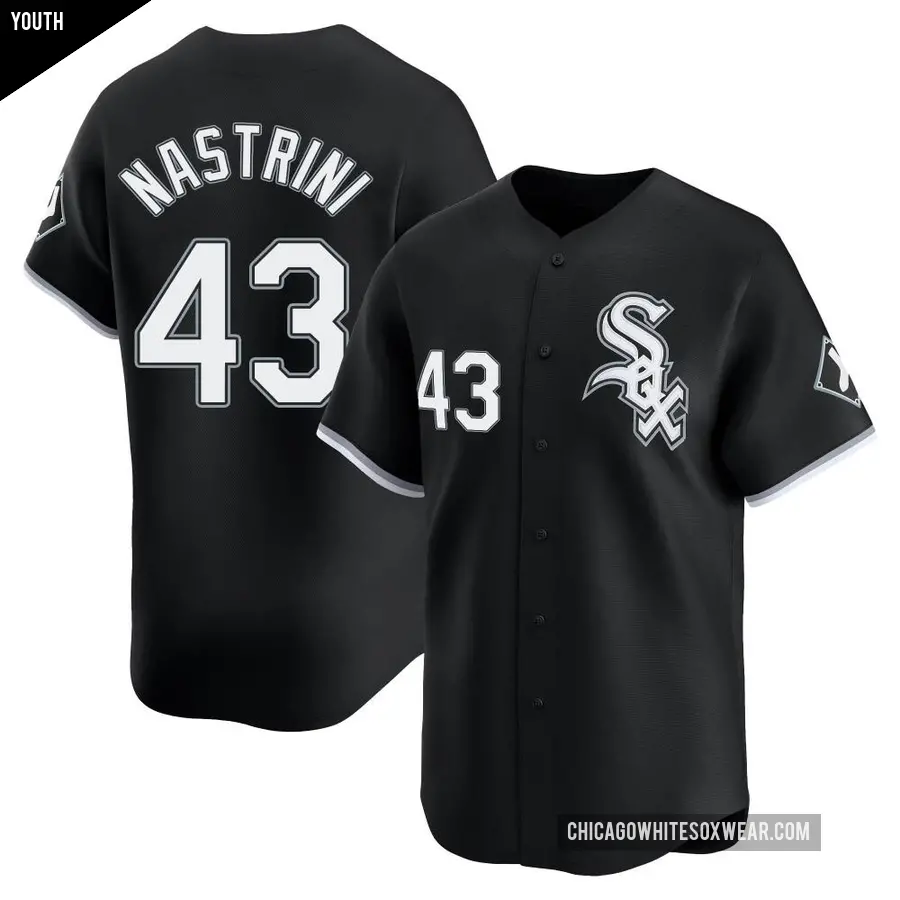 Youth Chicago White Sox ＃43 Nick Nastrini Limited Black Alternate Jersey