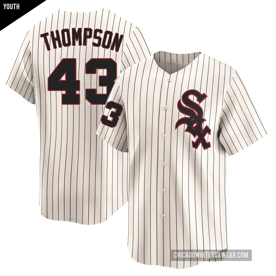 Youth Chicago White Sox ＃43 Trayce Thompson Limited Cream Throwback Cooperstown Jersey