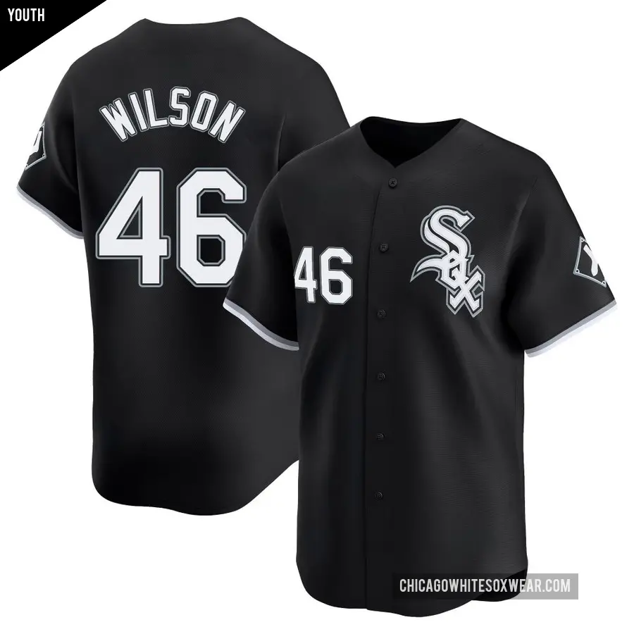 Youth Chicago White Sox ＃46 Bryse Wilson Limited Black Alternate Jersey