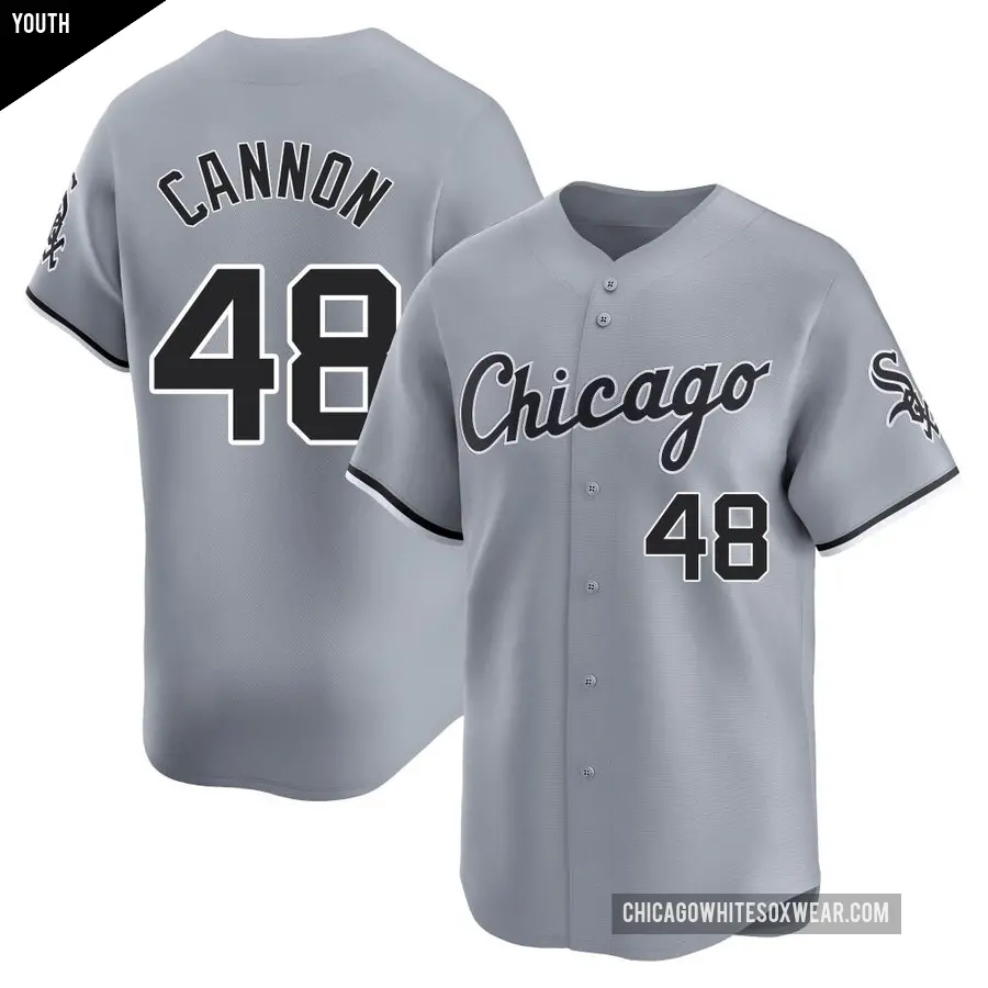 Youth Chicago White Sox ＃48 Jonathan Cannon Limited Gray Road Jersey