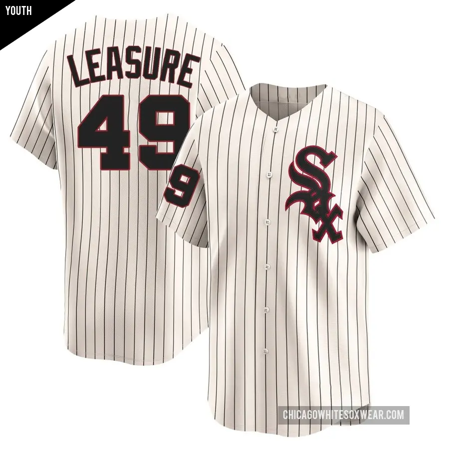 Youth Chicago White Sox ＃49 Jordan Leasure Limited Cream Throwback Cooperstown Jersey