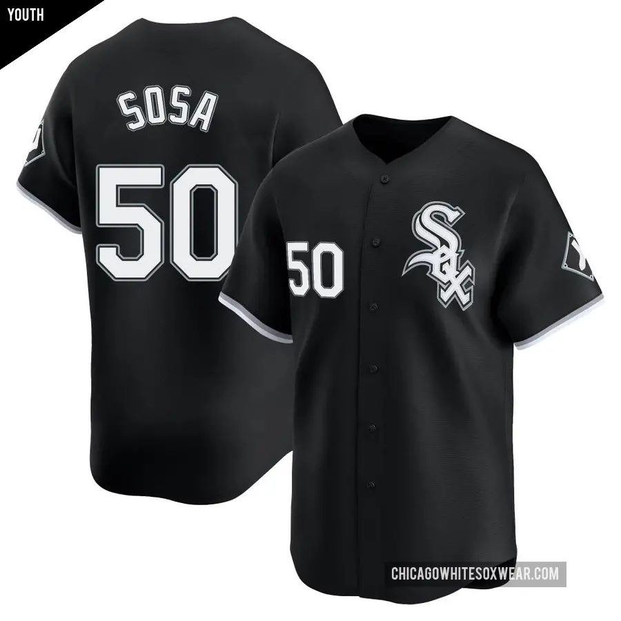 Youth Chicago White Sox ＃50 Lenyn Sosa Limited Black Alternate Jersey