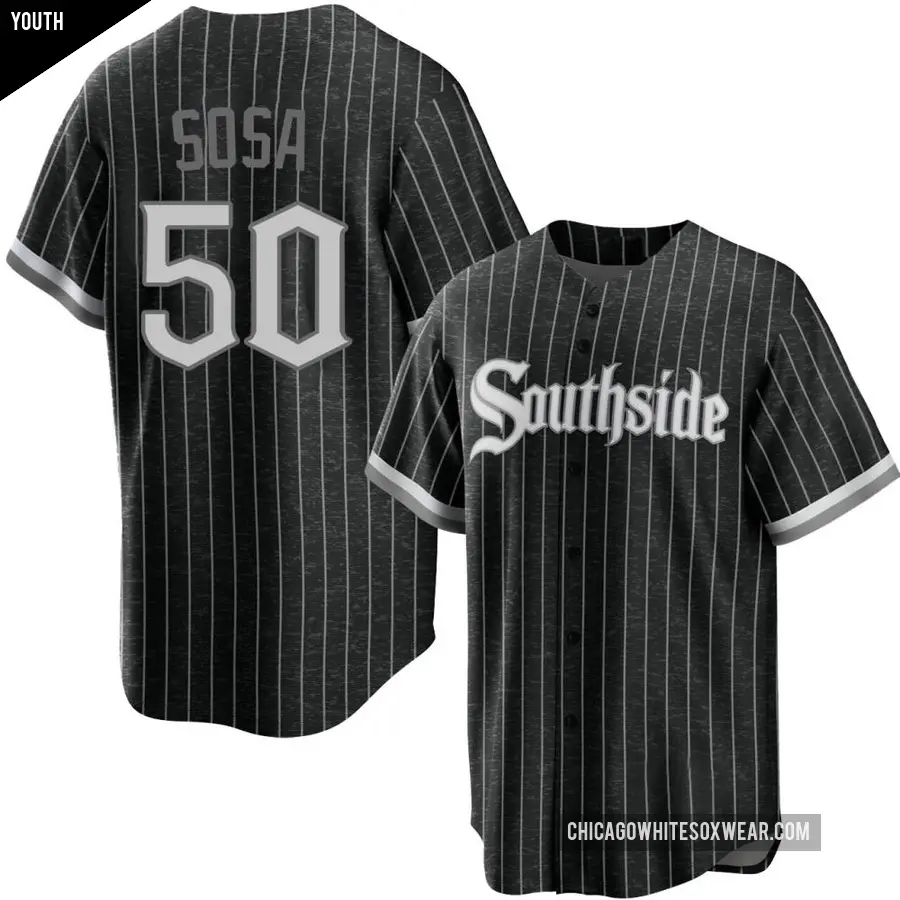 Youth Chicago White Sox ＃50 Lenyn Sosa Replica Black 2021 City Connect Jersey